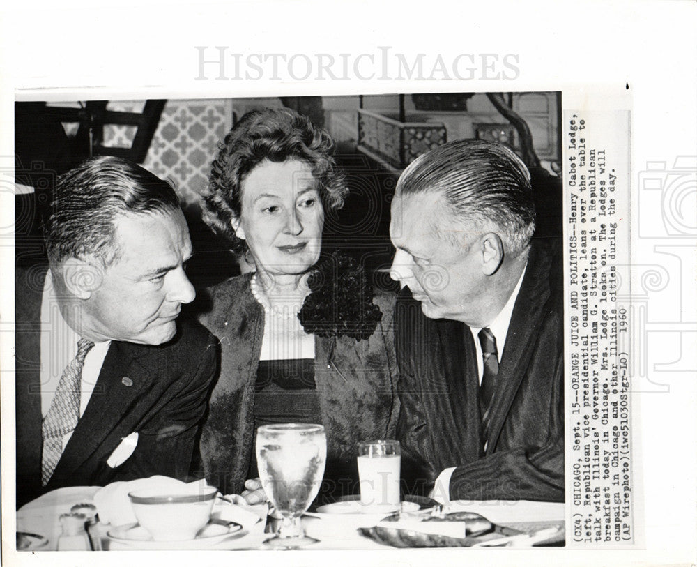 1960 Press Photo Henry Cabot Lodge Illinois Chicago - Historic Images