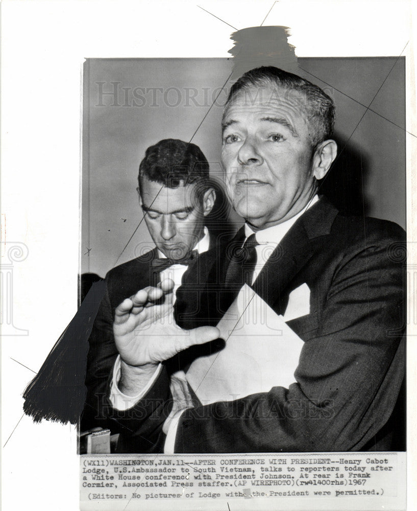 1967 Press Photo Ambassador Henry Cabot Lodge - Historic Images