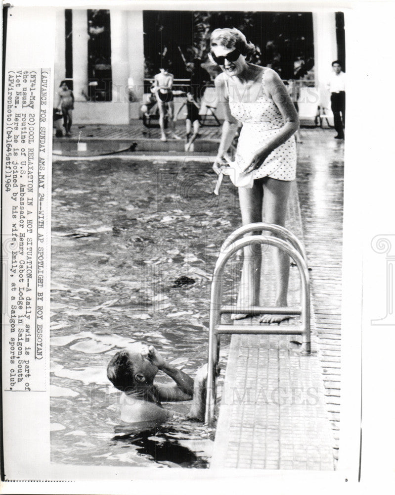 1964 Press Photo Henry Cabot Lodge Ambassador Vietnam - Historic Images