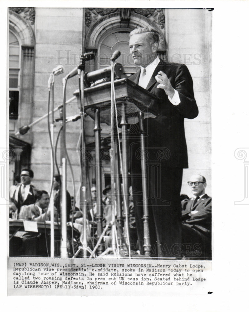 1960 Press Photo Henry Lodge Madison Claude Jasper - Historic Images