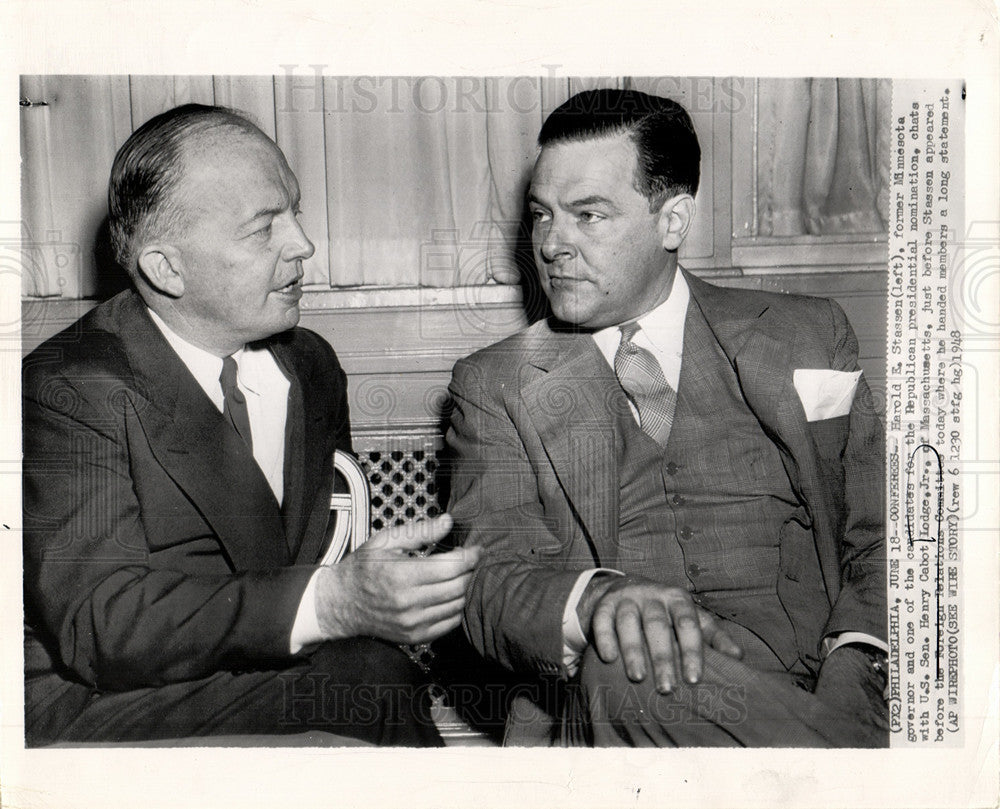 1948 Press Photo Henry Cabot Lodge US senator - Historic Images