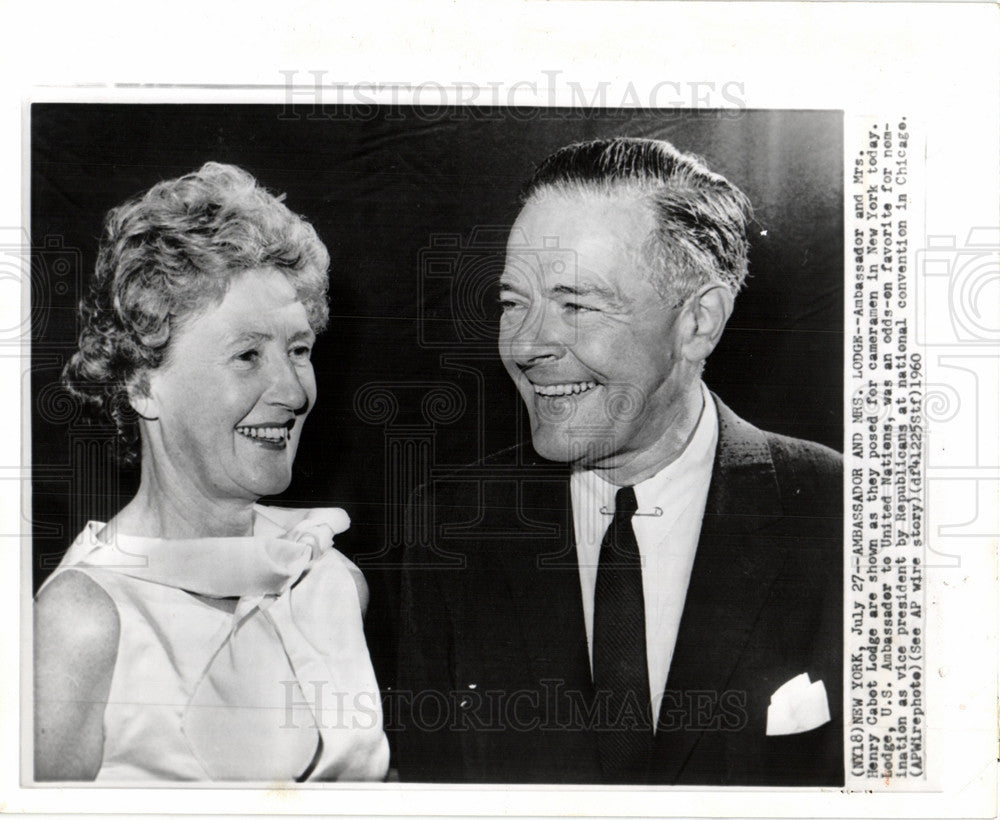 1960 Press Photo Abassador Henry Lodge United Nations - Historic Images