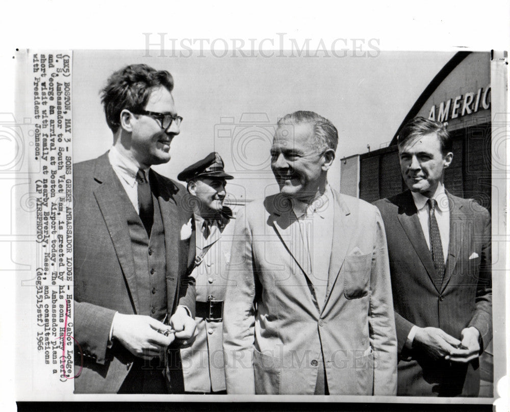 1966 Press Photo Henry Cabot Lodge ambassador Boston - Historic Images