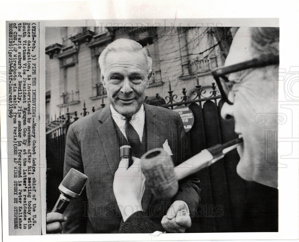 1969 Press Photo Henry Cabot Lodge US Peace Delegation - Historic Images