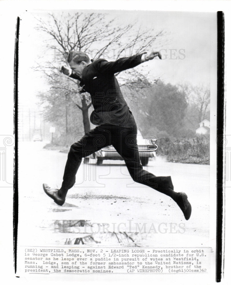 1962 Press Photo George Cabot Lodge Ted Kennedy - Historic Images