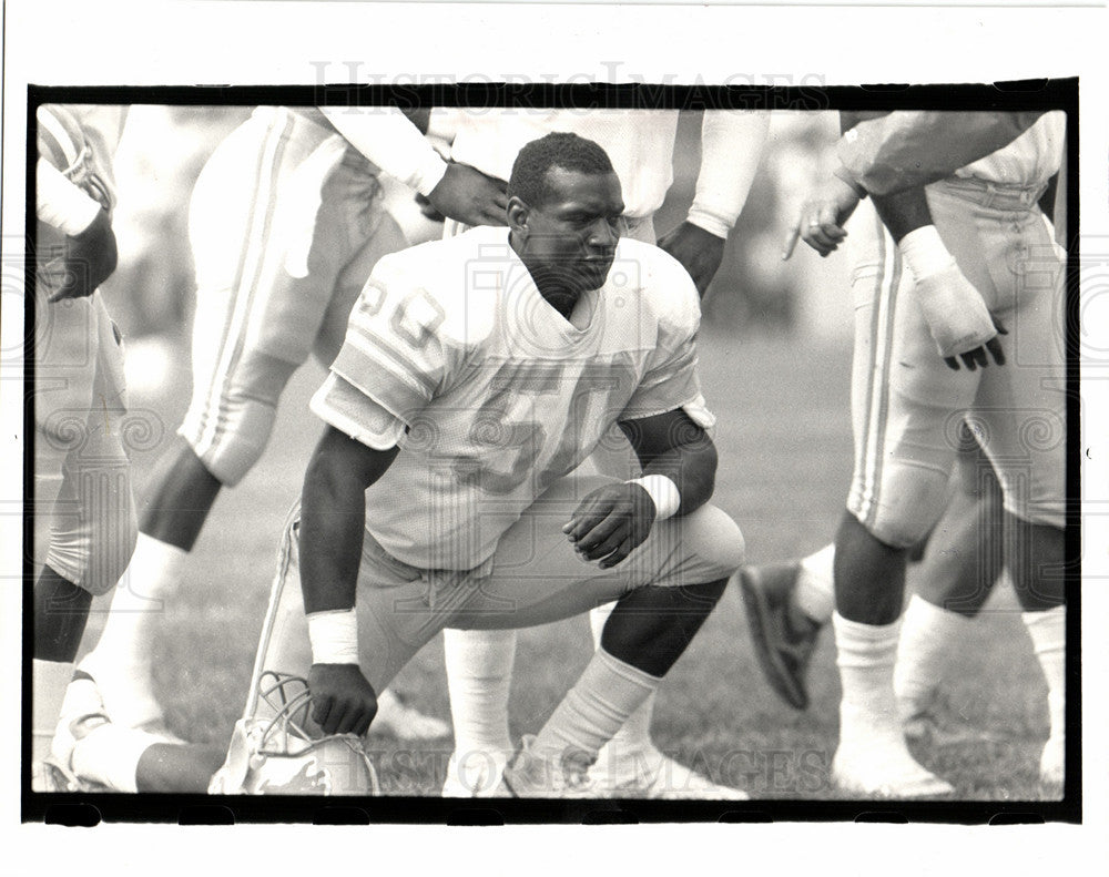 1987 Press Photo Rookie linebacker Danny Lockett - Historic Images