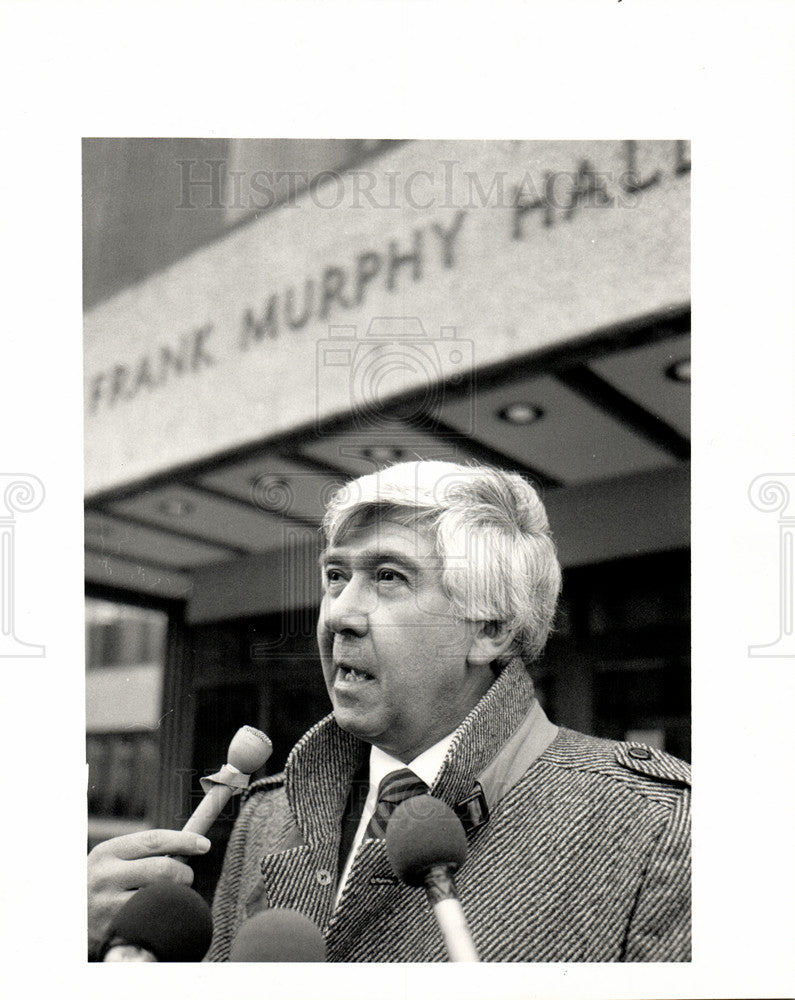 1987 Press Photo Detroit Gerald Lorence Attorney - Historic Images