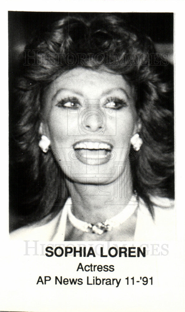 1991 Press Photo Actress Sophia Loren Academy Award - Historic Images