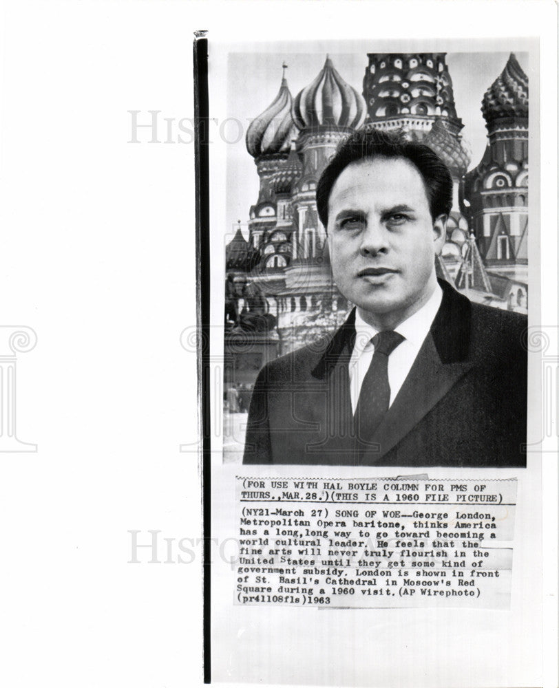 1963 Press Photo George London Opera baritone - Historic Images