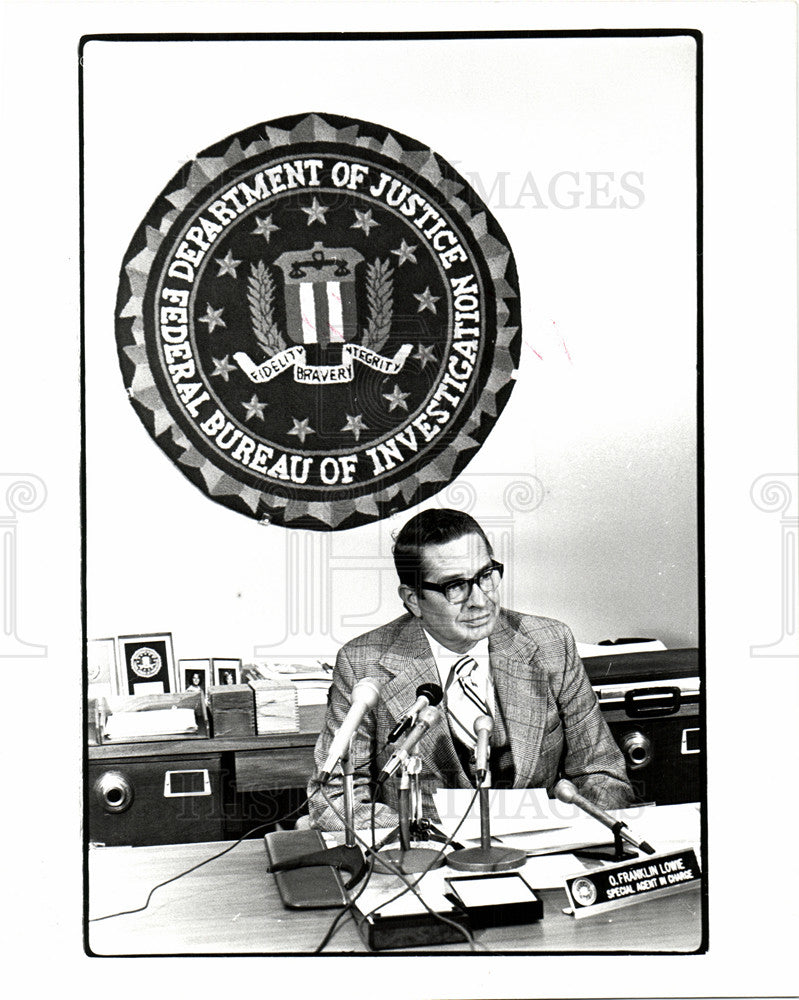 1976 Press Photo O. Franklin lowie,FBI, Detroit - Historic Images