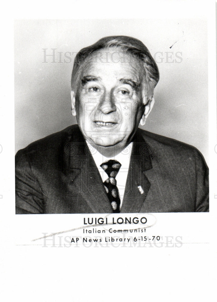1970 Press Photo Luigi Longo Italian communist - Historic Images