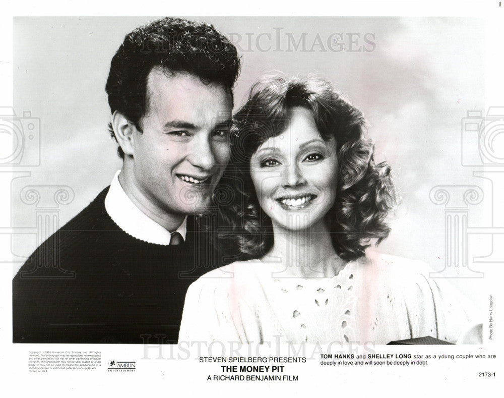 1986 Press Photo Tom Hanks Shelley Long Spielberg film - Historic Images