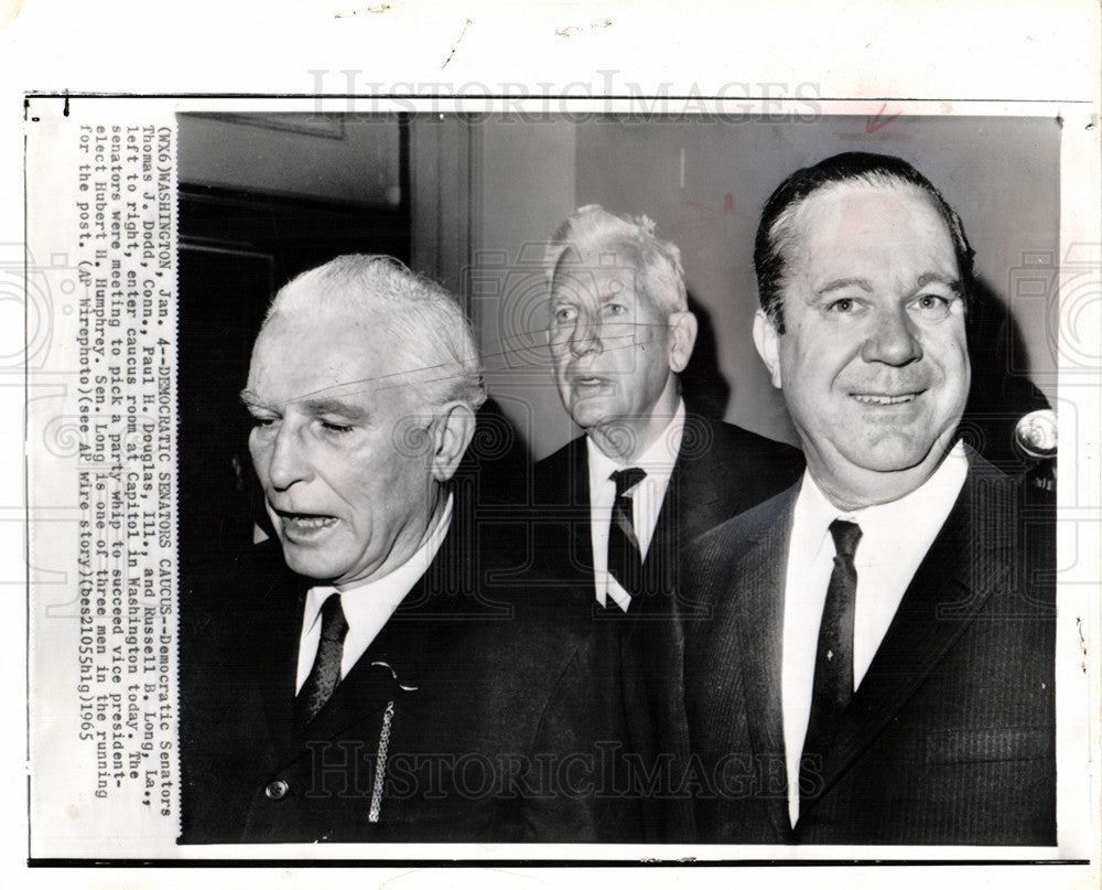 1965 Press Photo Russell Long Succeeds Humphrey as Dems - Historic Images