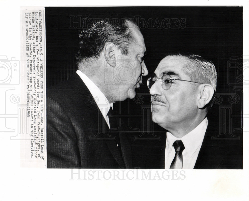 1965 Press Photo Russell Long Floor Leader Senate - Historic Images