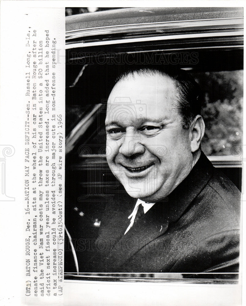 1968 Press Photo Senator Russell Long Baton Rouge LA - Historic Images