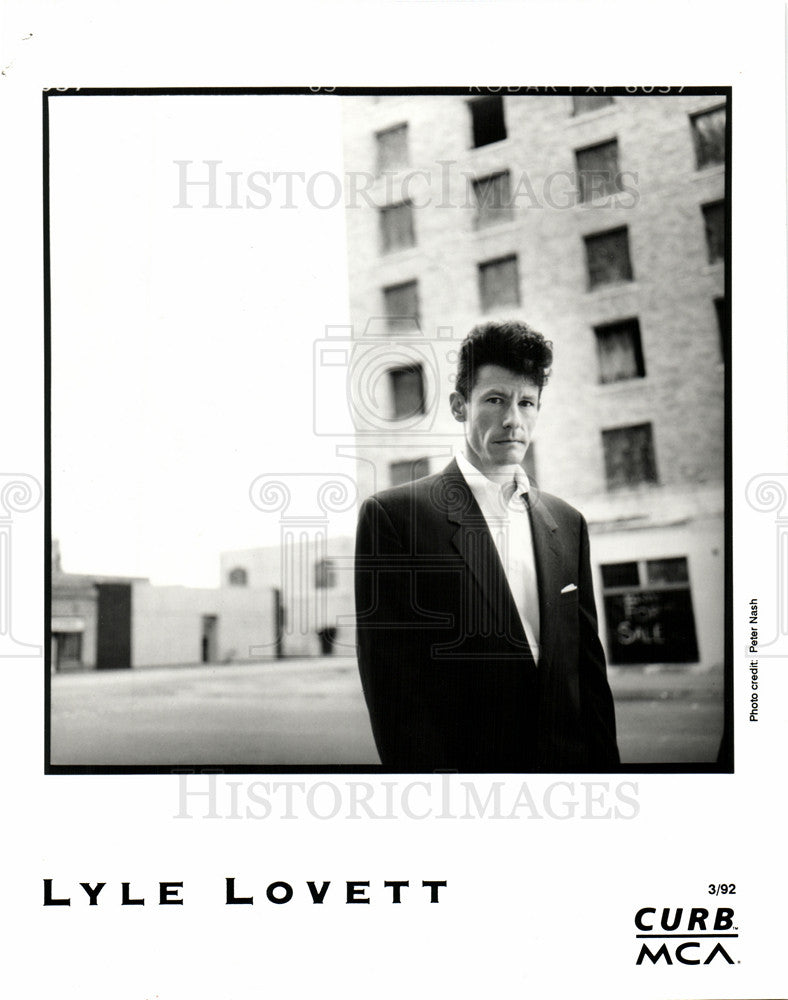 1992 Press Photo Lyle Lovett singer songwriter country - Historic Images