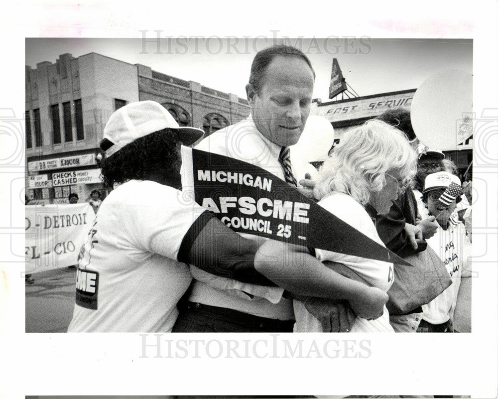 1984 Press Photo Jack Lousma Republican Labor Union - Historic Images