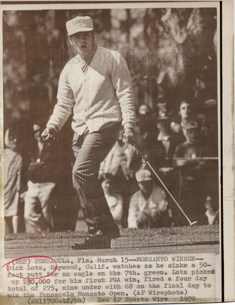 1970 Press Photo Dick Lotz golfer Monsato Open winner - Historic Images