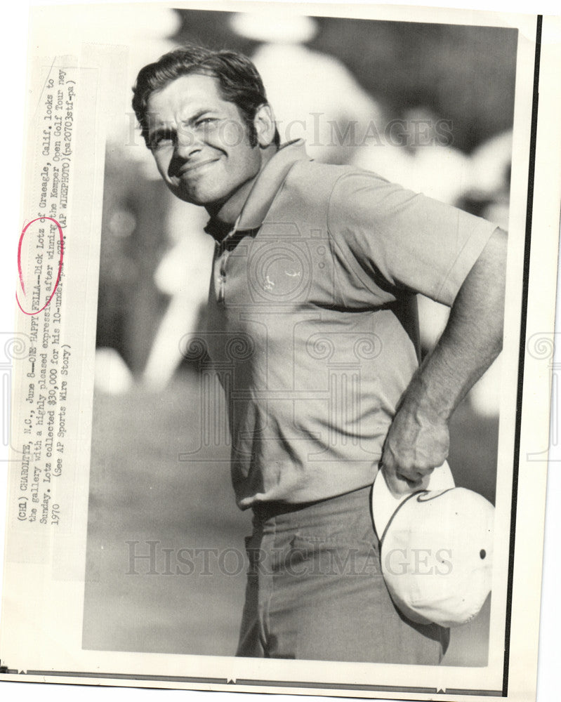 1970 Press Photo Dick Lotz Kemper Open Golf Tourney - Historic Images