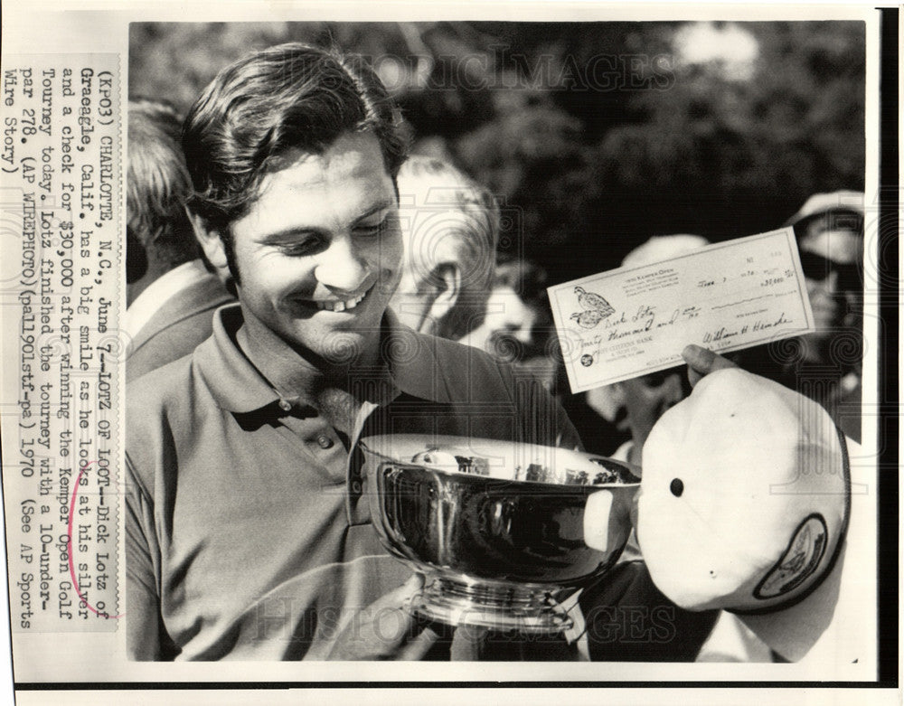 1970 Press Photo Dick Lotz Golf Kemper Open Charlotte - Historic Images