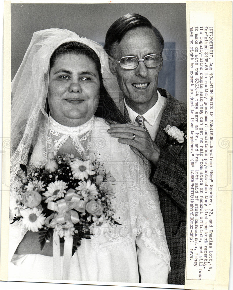 1979 Press Photo blind married couple detroit - Historic Images