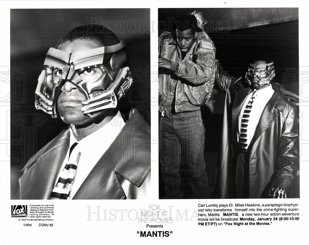 1994 Press Photo Carl Lumbly Mantis Miles Hawkins actor - Historic Images