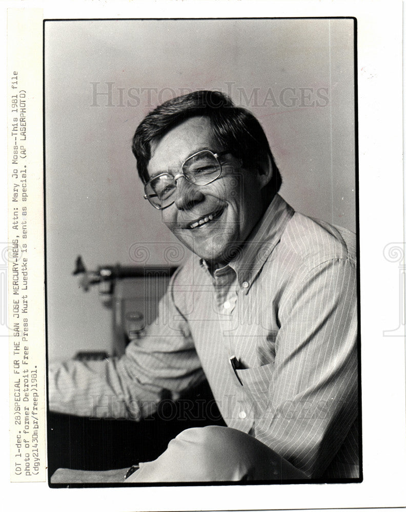 1981 Press Photo MI screenwriter Kurt Luedtke Malice - Historic Images