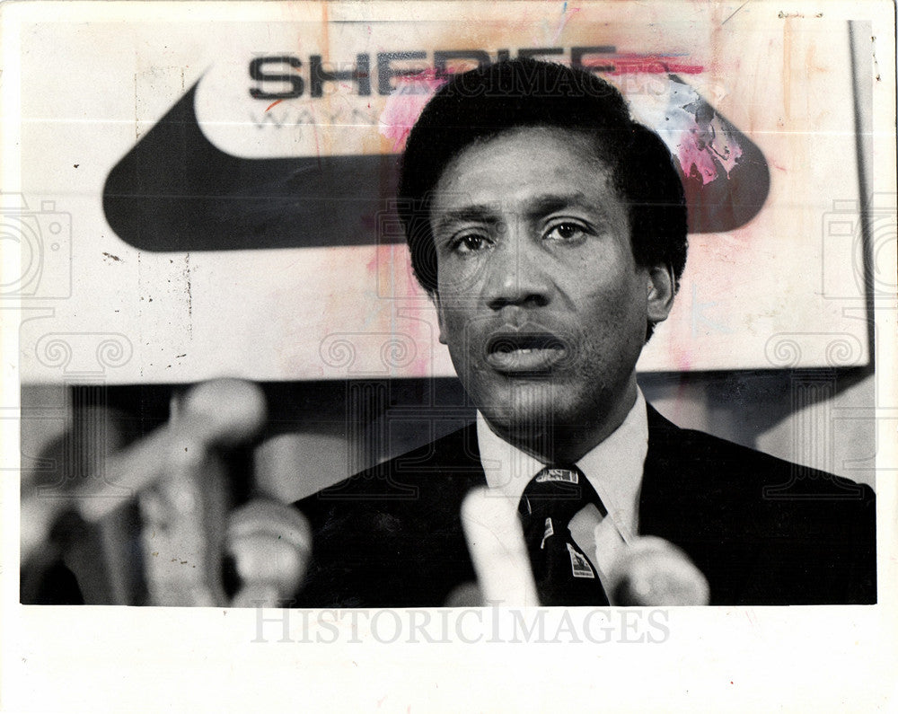 1977 Press Photo William Lucas Wayne County executive - Historic Images