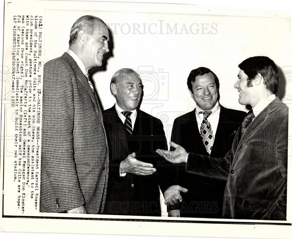 1970 Press Photo Rosenbloom Baltimore Colts McCafferty - Historic Images