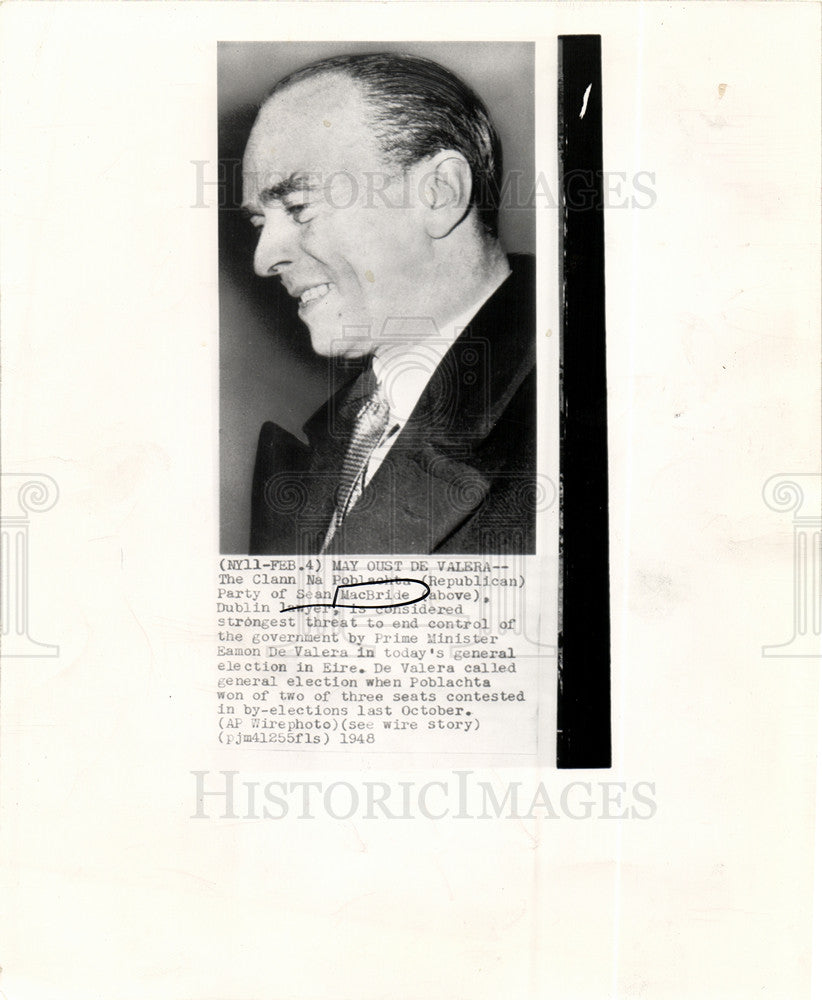 1948 Press Photo Sean MacBride Clann Na Poblachta party - Historic Images