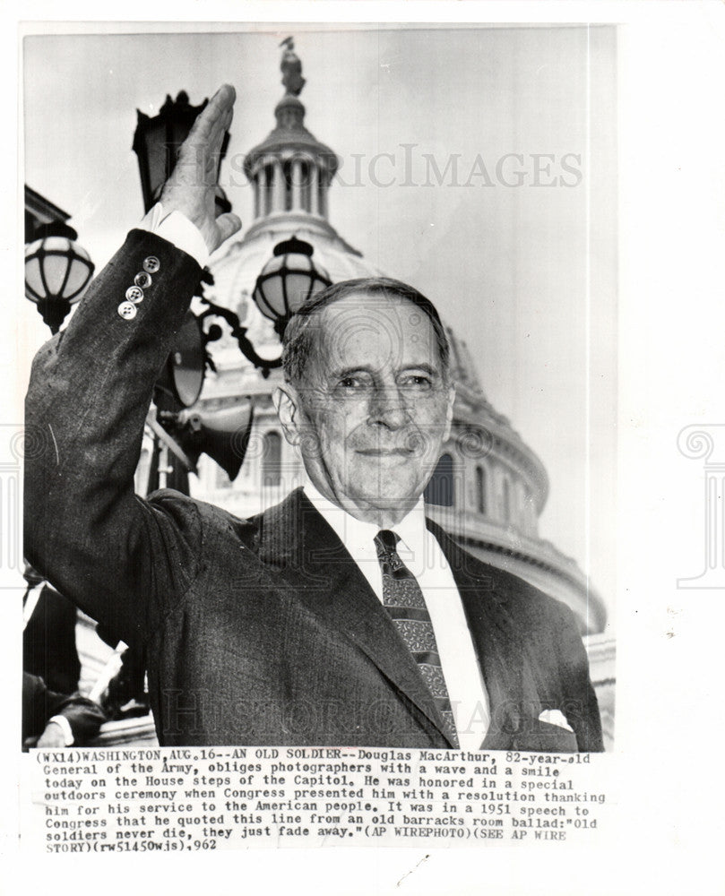 1962 Press Photo Douglas MacArthur General Army House - Historic Images