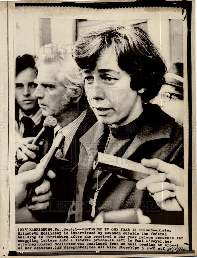 1972 Press Photo Sister Elizabeth McAlister Harrisburg - Historic Images