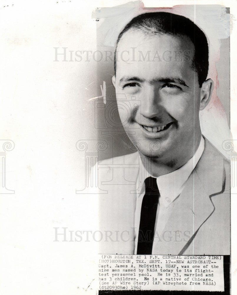 1962 Press Photo James McDivitt US astronaut - Historic Images