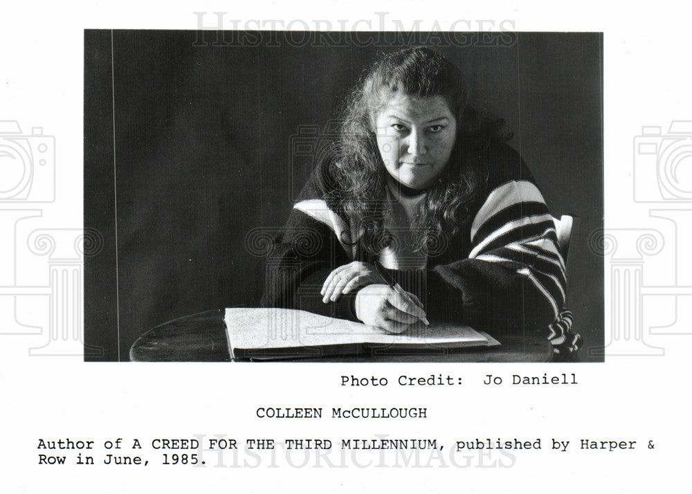 1987 Press Photo Colleen McCullough Missalonghi - Historic Images