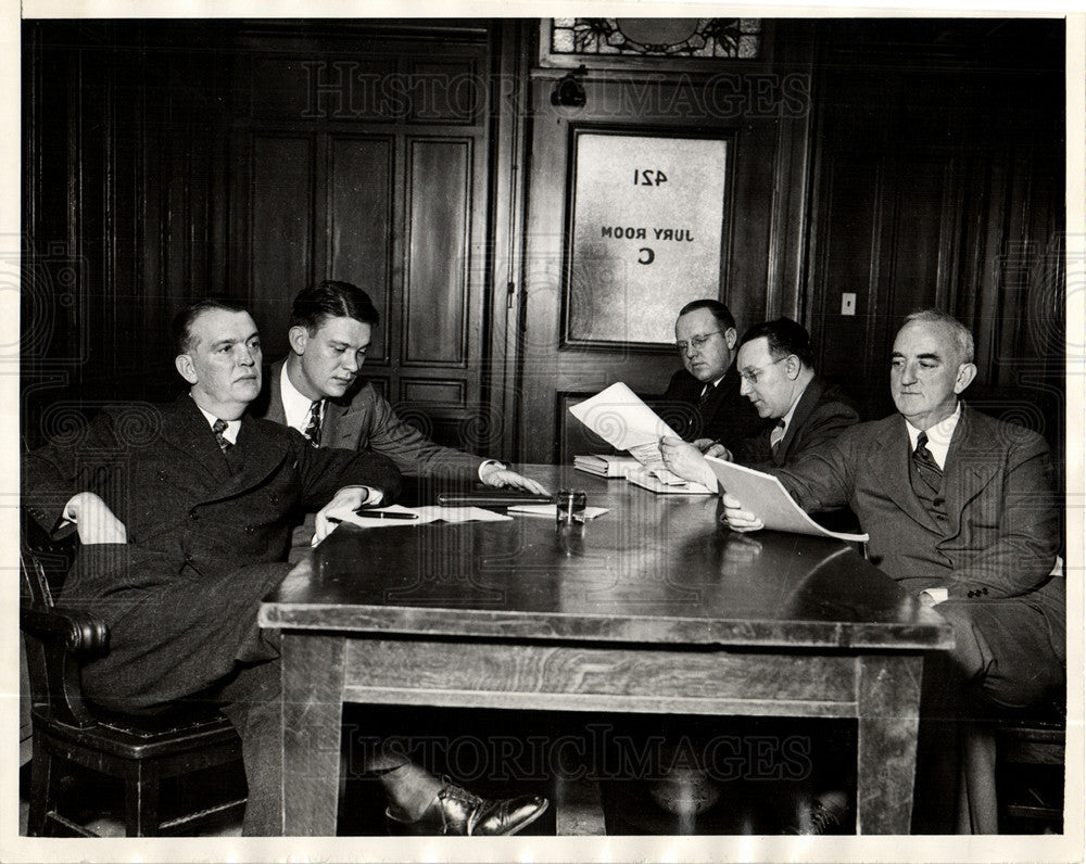 1938 Press Photo Jury Room Barker Trial - Historic Images