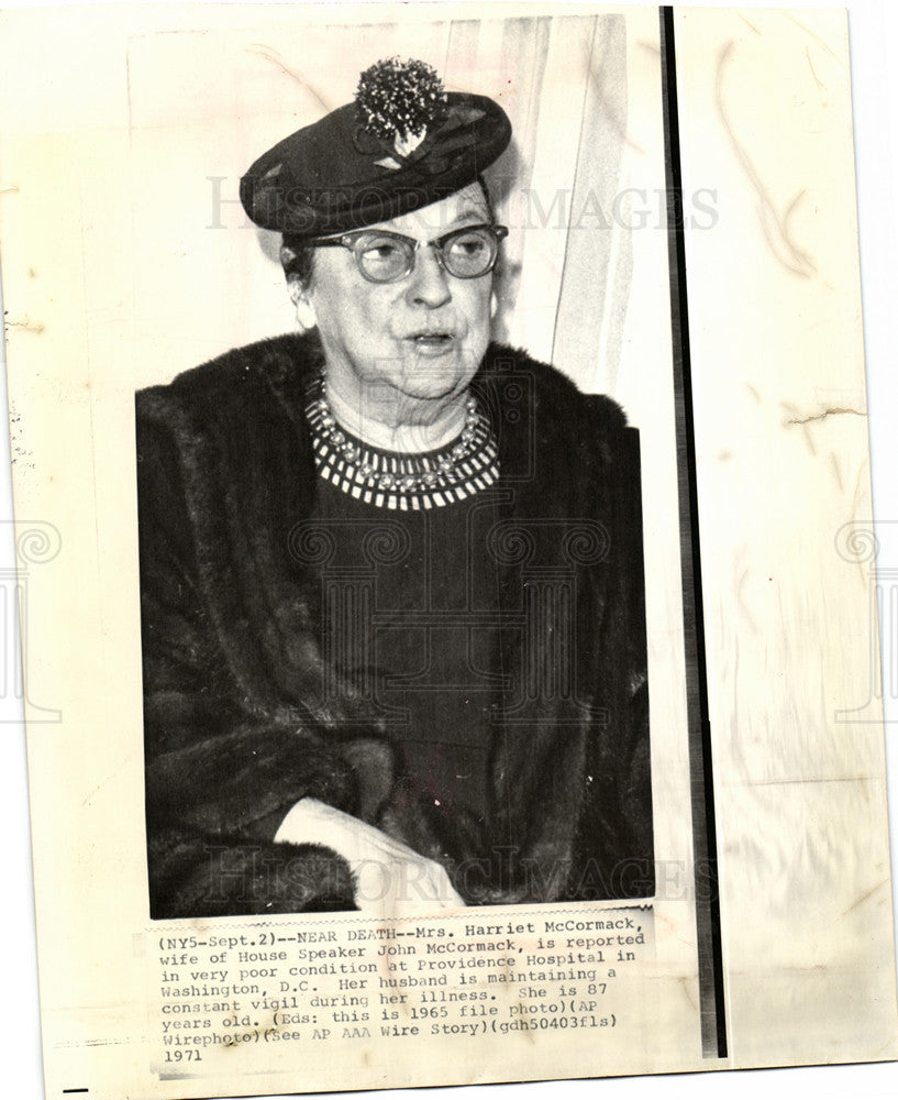 1971 Press Photo Harriet McCormack John poor health - Historic Images