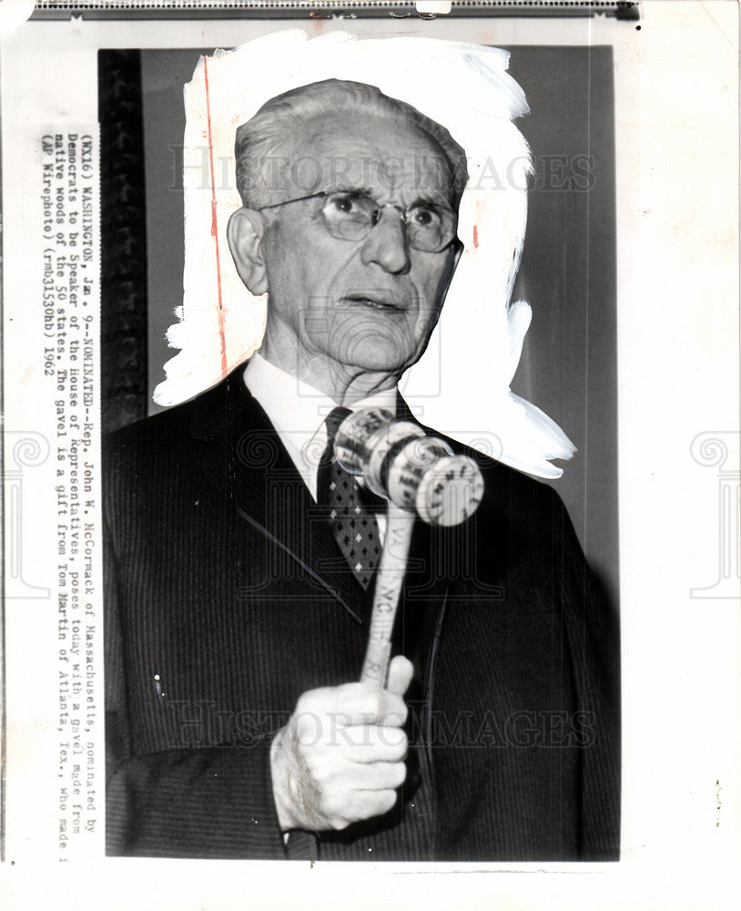 1962 Press Photo John W.McCormack American politician - Historic Images