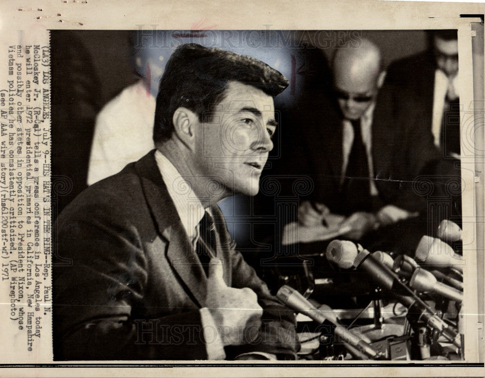 1971 Press Photo Paul McCloskey congressman California - Historic Images