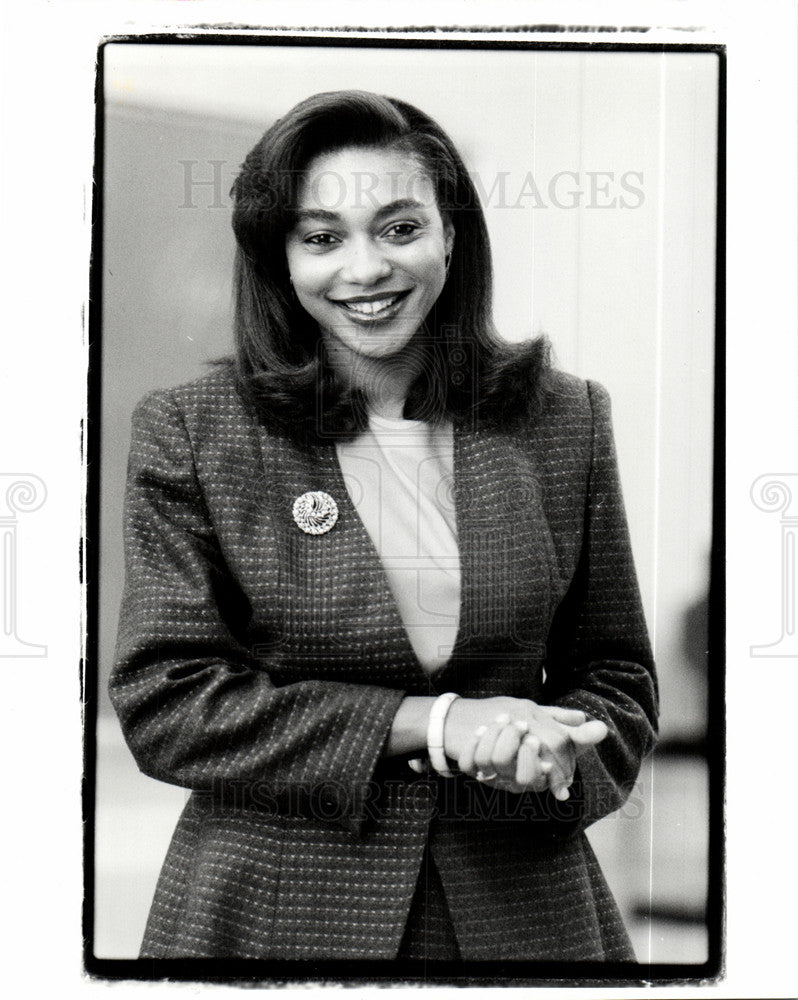 1991 Press Photo Cathy McClelland Detroit employment - Historic Images