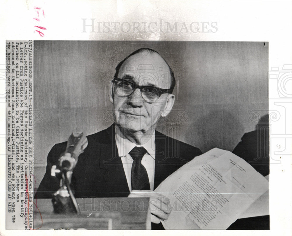 1977 Press Photo John Little McClellan Senate Arkansas - Historic Images