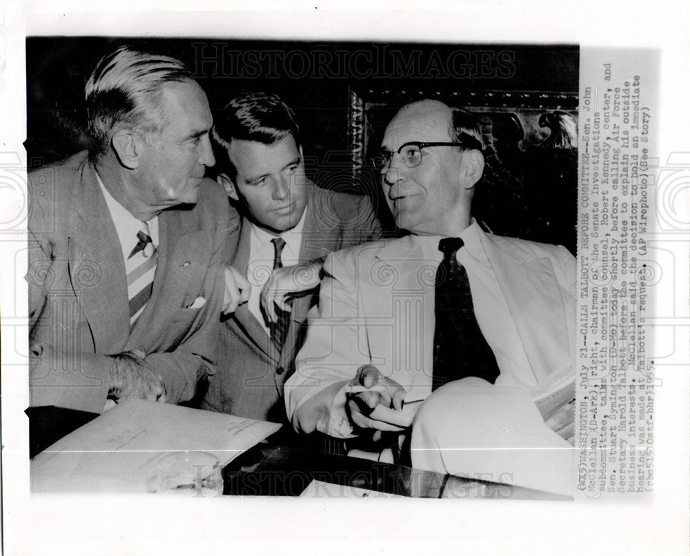 1955 Press Photo Sen. John McClellan Robert Kennedy - Historic Images