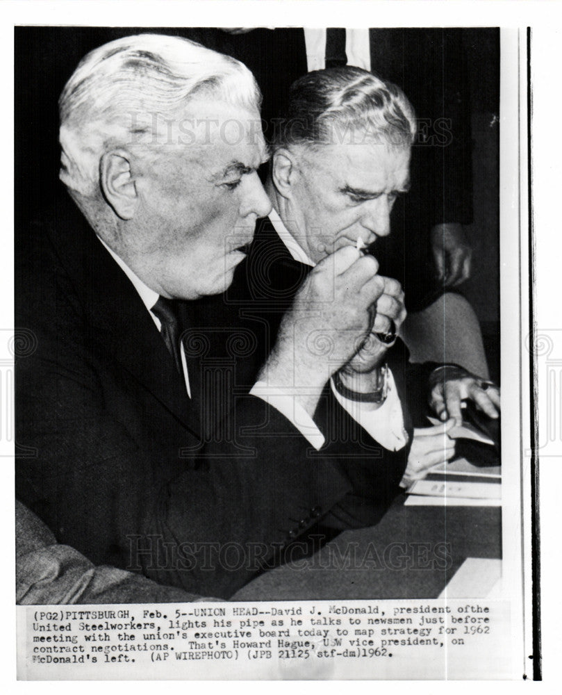 1962 Press Photo David J McDonald Howard Hague UN VP - Historic Images