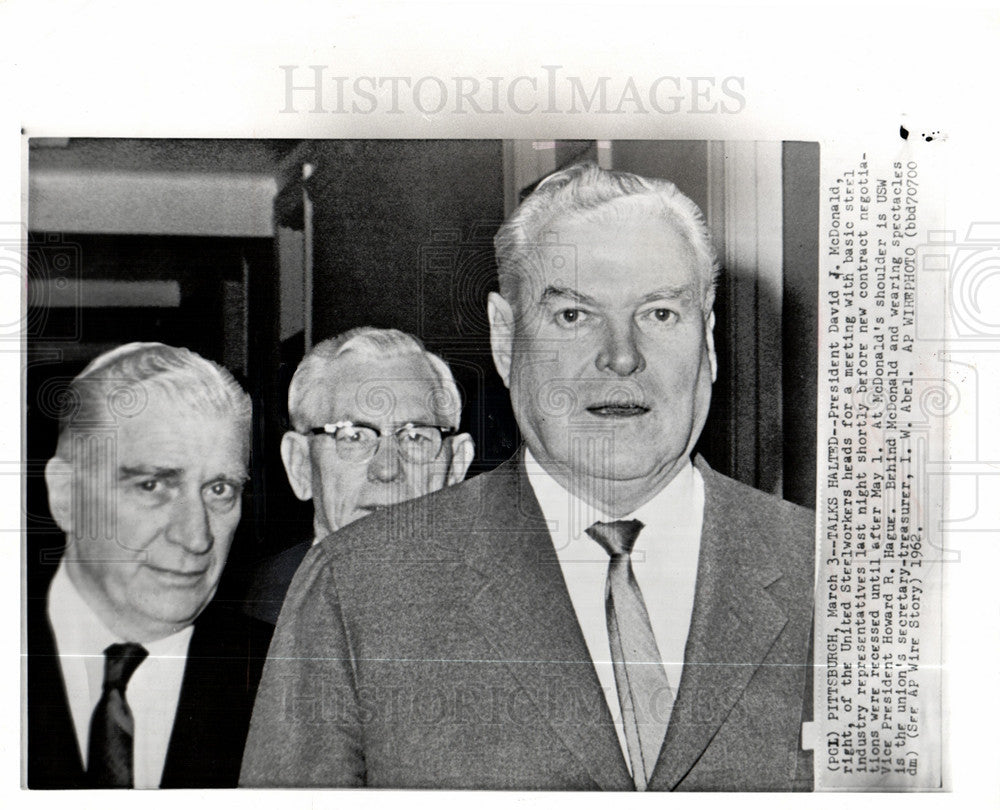 1965 Press Photo President David J.Mc Donald united - Historic Images