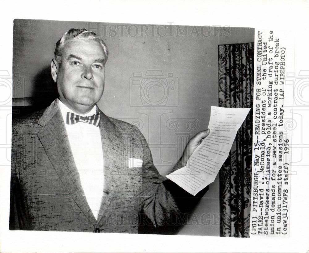 1956 Press Photo Readying For Steel Contract Talks - Historic Images