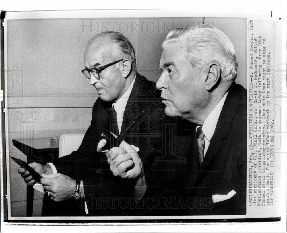 1962 Press Photo David J.McDonald American labor - Historic Images