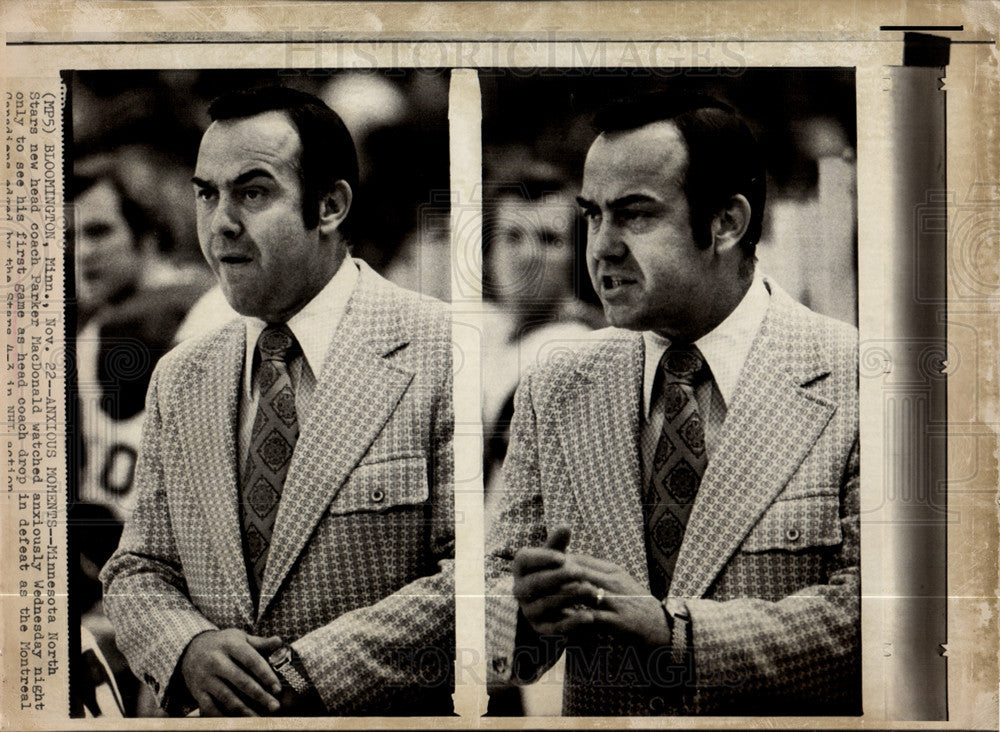 1973 Press Photo Anxious Moments Coach Parker MacDonald - Historic Images