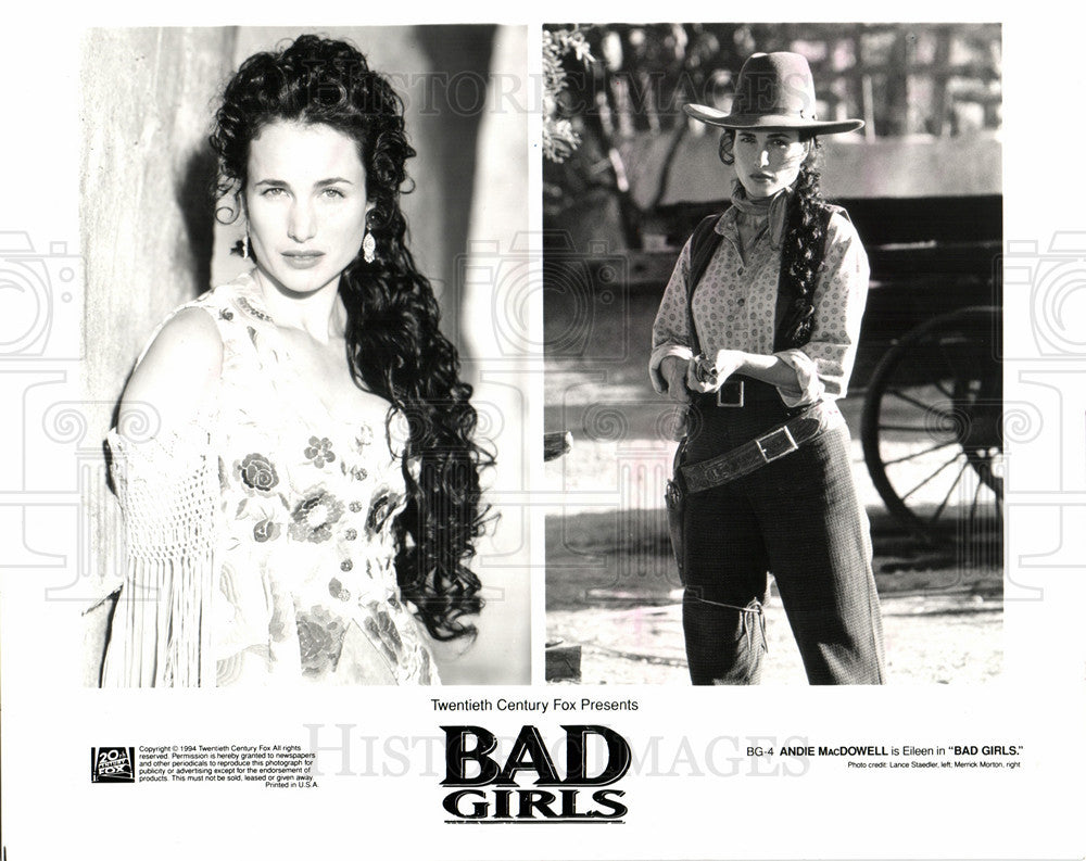 1994 Press Photo Bad Girls Andie MacDowell Bad Girls - Historic Images