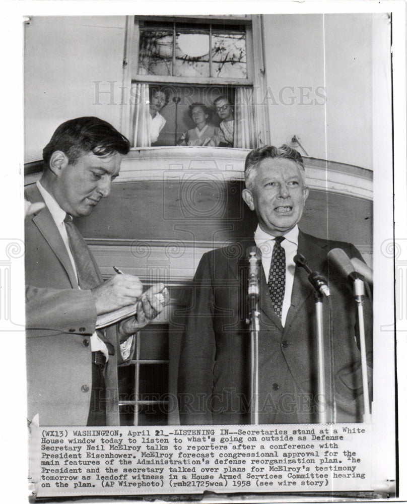 1958 Press Photo Neil McElroy Secretary of Defense - Historic Images