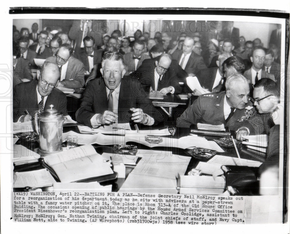 1958 Press Photo Neil H.McElroy US Secretary defense - Historic Images