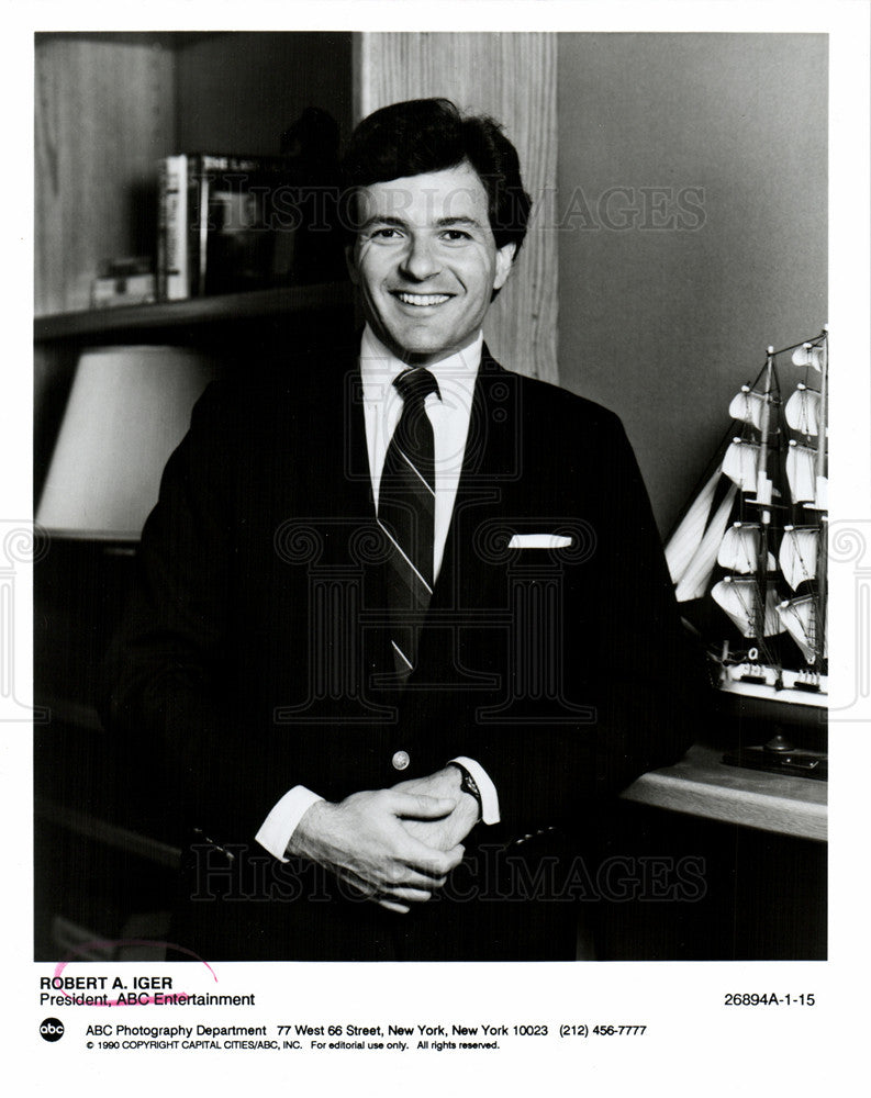 1990 Press Photo Robert Iger President Abc Television - Historic Images